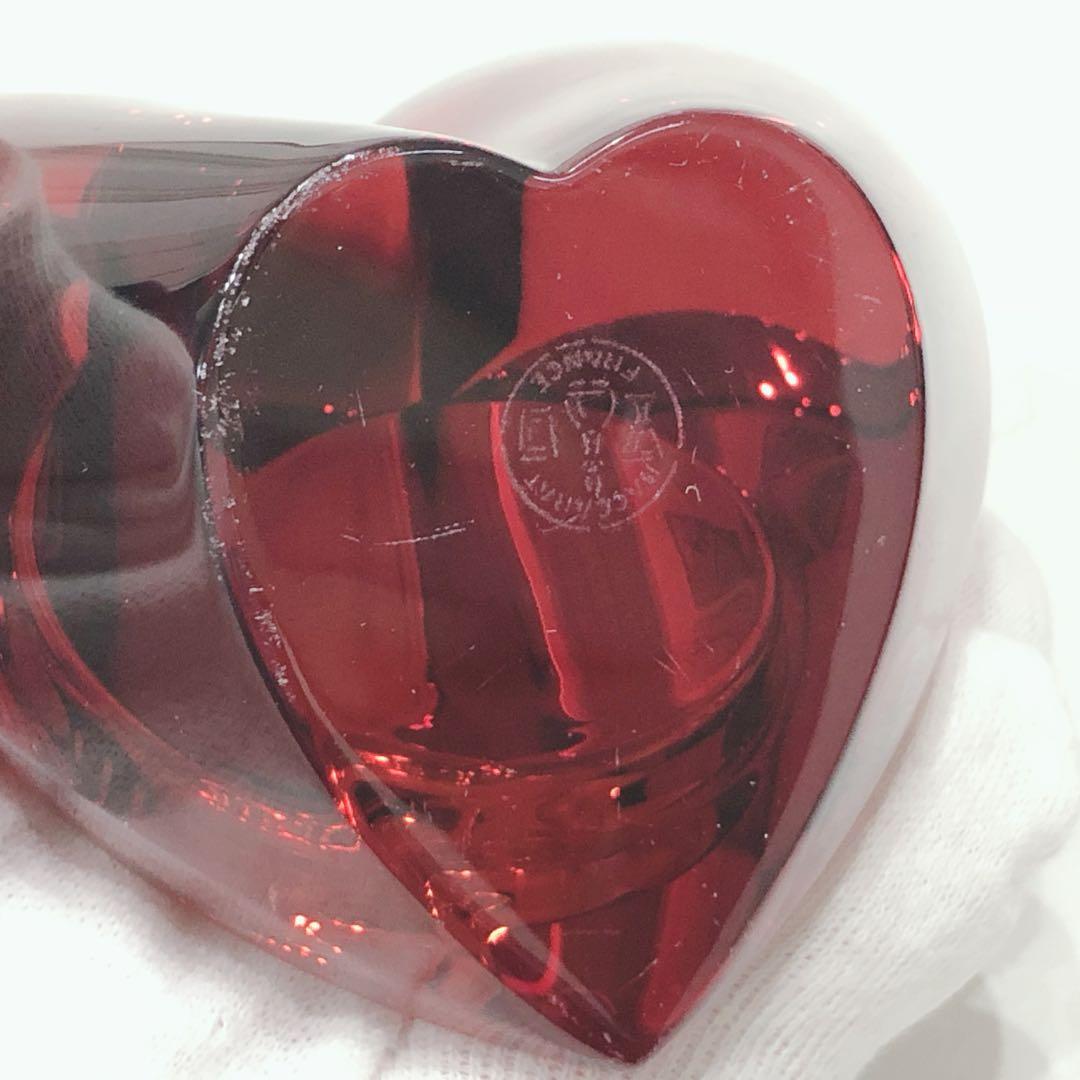 ☆Baccarat☆ バカラ 置き時計 ハート レッド ガラス素材 インテリア