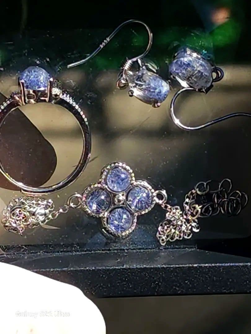 (S925)ブルールチルクォーツ デュモルチェライト 4セット