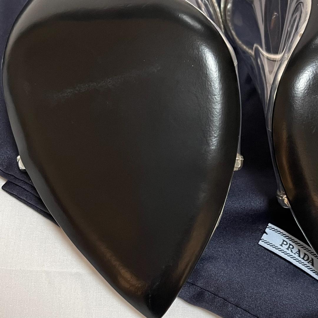 ほぼ未使用 PRADA プラダ クリアサンダル ミュール スケルトン シルバー