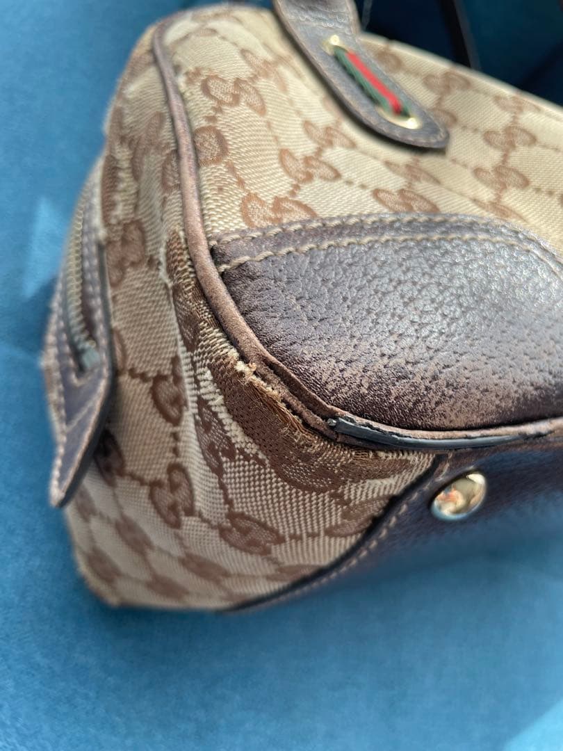 GUCCI オールドグッチ GGキャンバス ハンドバッグ シェリーライン