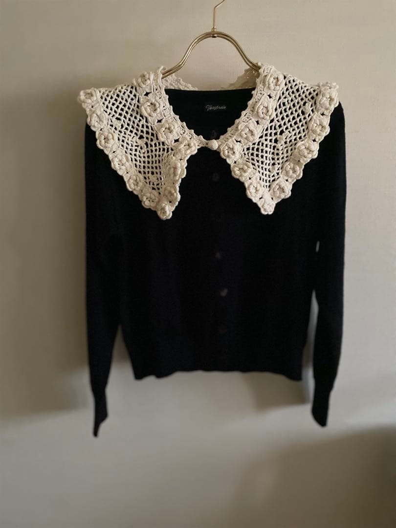 Verybrain かぎ編み　襟付き　カーディガン