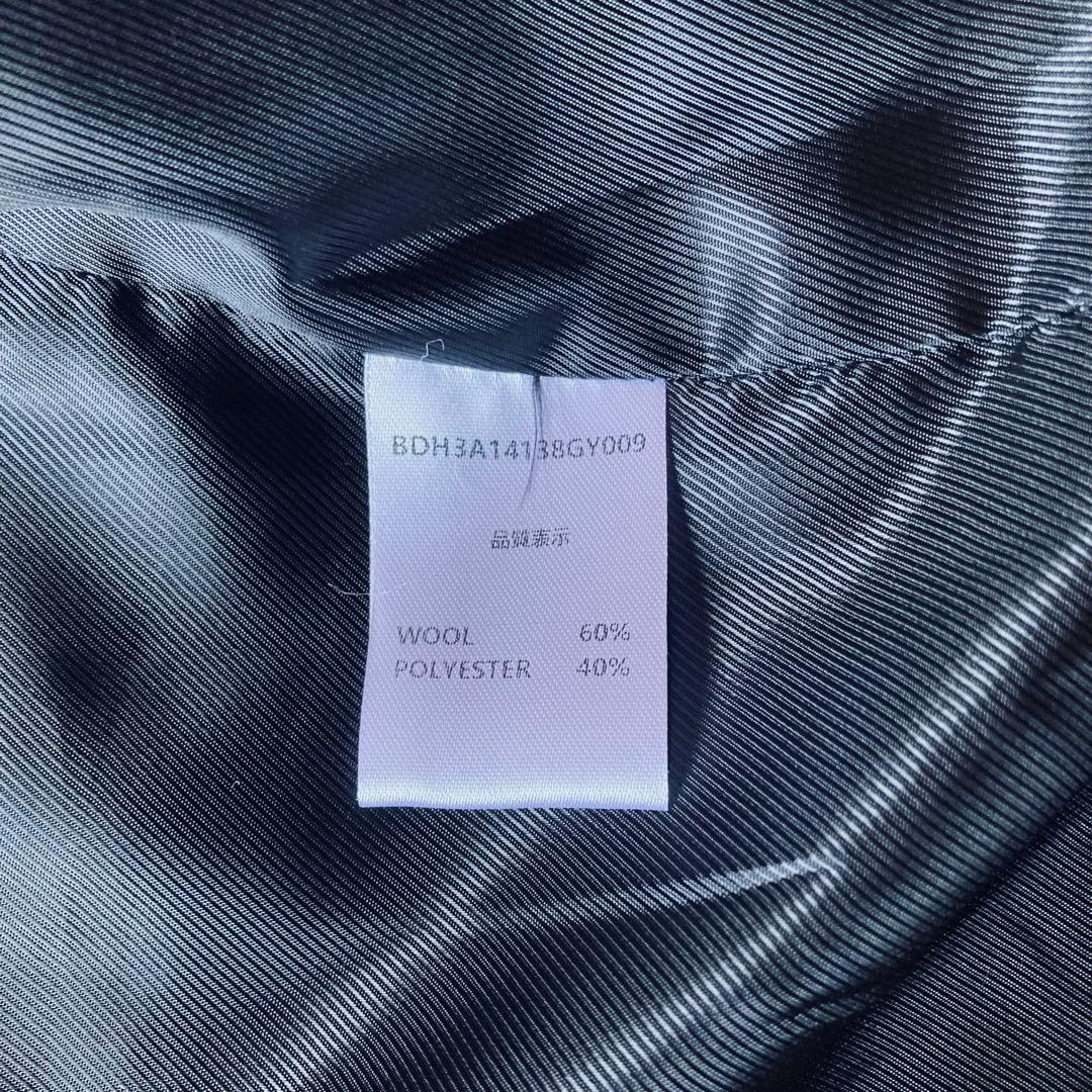 【美品】バースデーバッシュ ウール混 ノーカラー シャギー ジャケット グレー