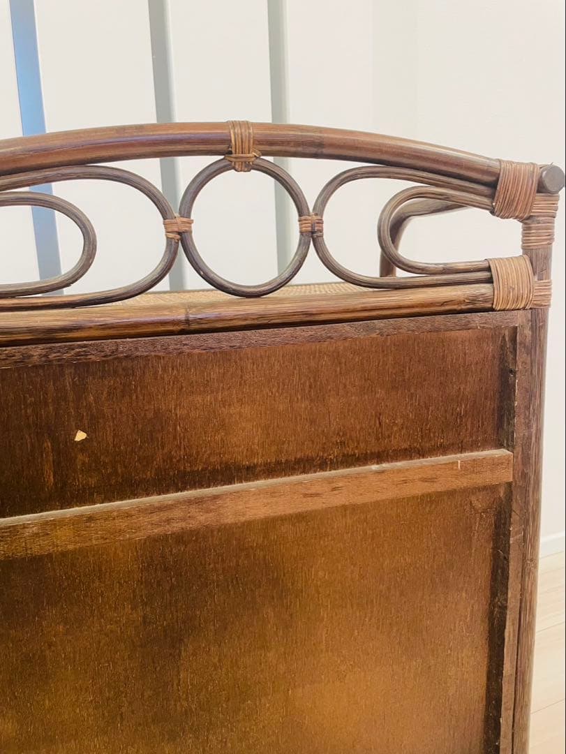 レトロ　ビンテージ　ラタンチェスト　籐家具　4段　引き出し5杯　収納家具　ラタン