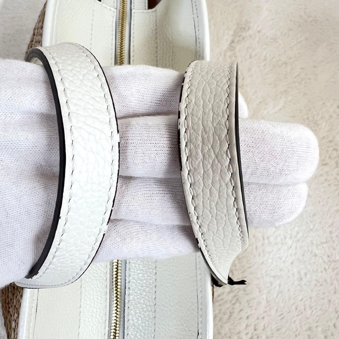 美品✨ロリステッラ かごバッグ 2WAY ショルダーバッグ ハンドバッグ 白