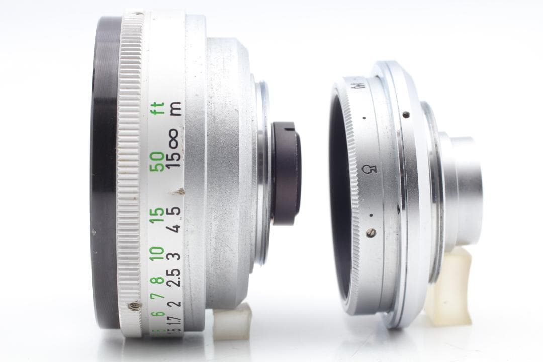 【美品　整備済】オーカー色 Canon Demi C 50&28mm #1145