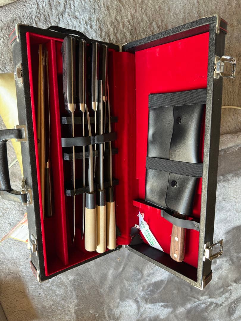 服部専門学校　包丁セット全種8本＋パレットナイフ＋菜箸2本+砥石　堺刀司