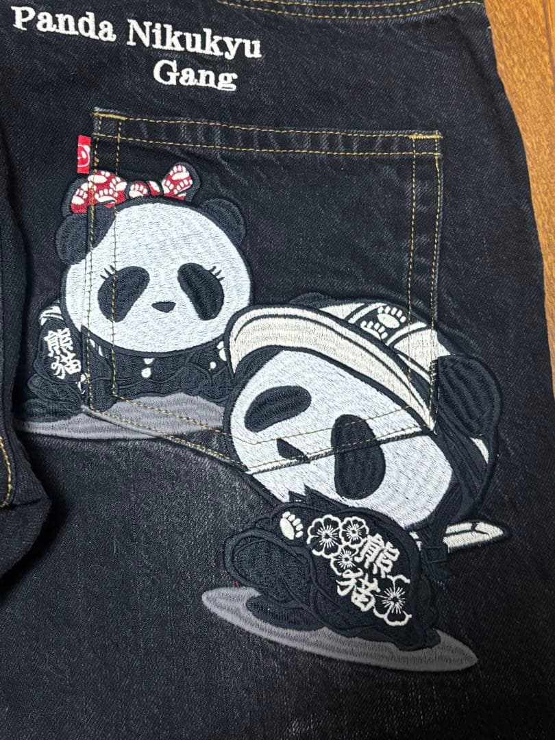 専用出品‼️ パンディエスタ　デニム　34 和柄　刺繍　暴走パンダ　単車　バイク