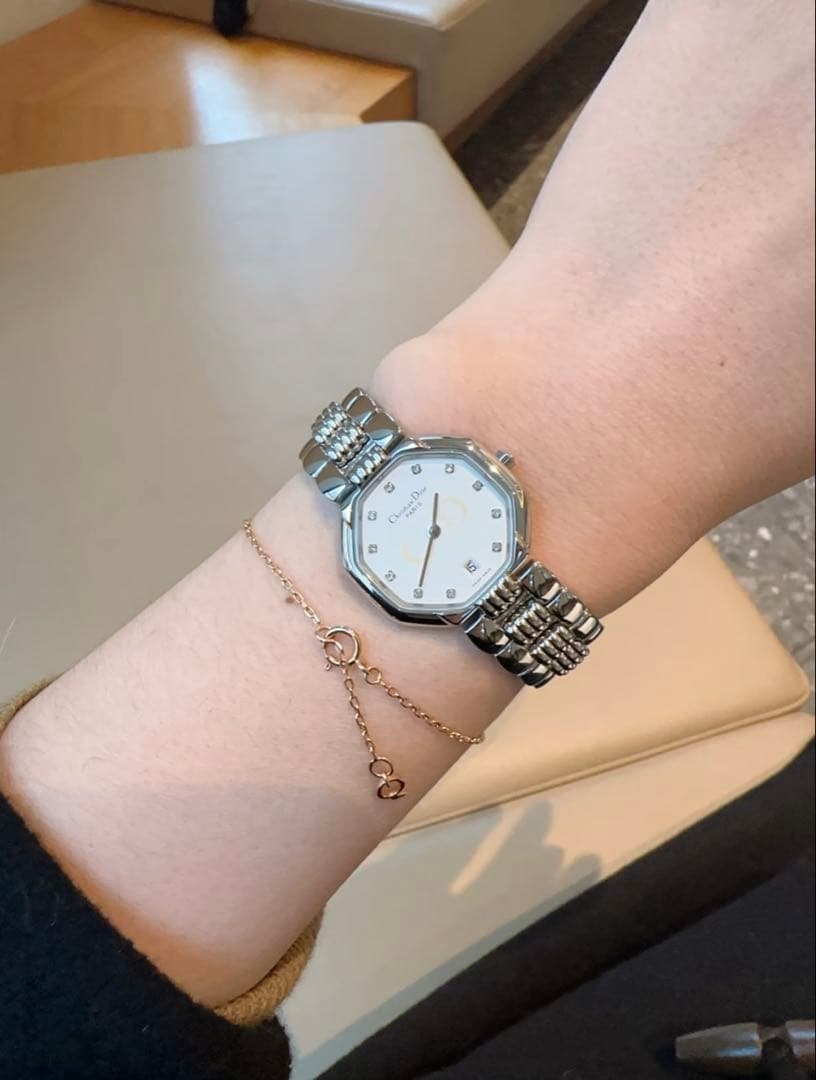 【希少美品✨】Christian Dior 11石ダイヤモンド クォーツ腕時計