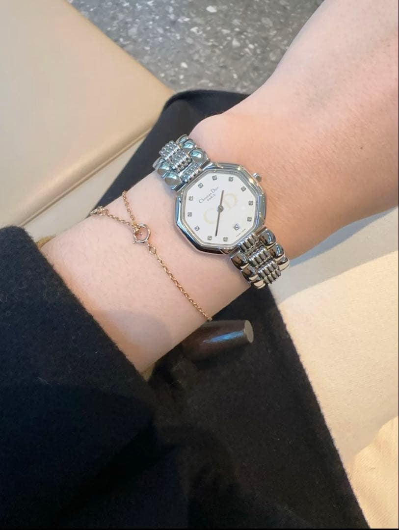 【希少美品✨】Christian Dior 11石ダイヤモンド クォーツ腕時計