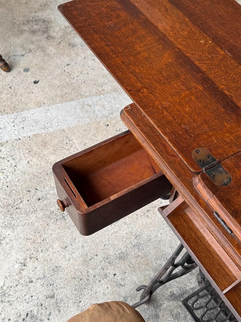 ◆超希少◆シンガーミシン専用チェア付　アンティーク　ミシンなし　作業台　テーブル