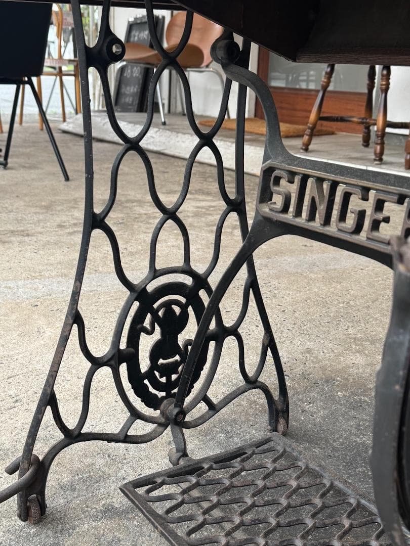 ◆超希少◆シンガーミシン専用チェア付　アンティーク　ミシンなし　作業台　テーブル