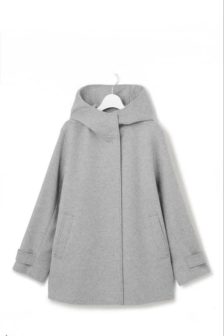 【未使用タグ付】23区ウールカシミヤビーバーフード付ショートコート