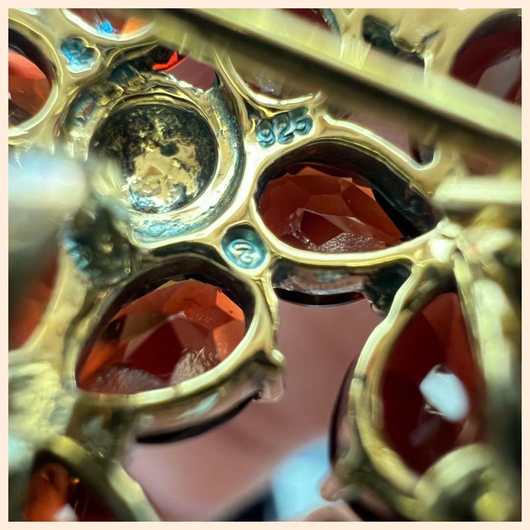 ボヘミアンガーネット ブローチ＆ネックレストップ シルバー925 良品