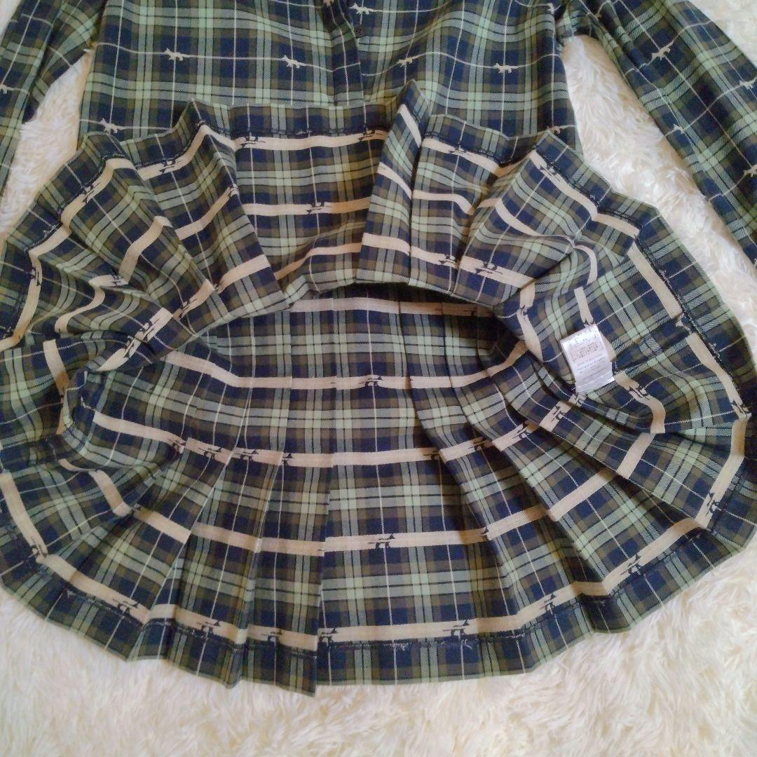 【未使用】Maison Kitsuné　プリーツ　格子柄　シャツワンピース