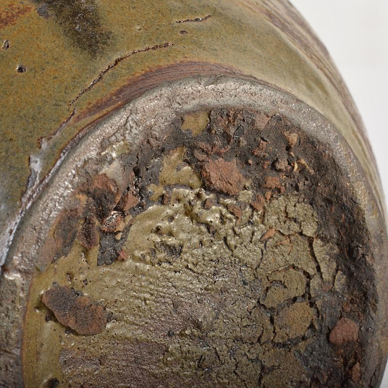 朝鮮美術　李朝　黒高麗　碗口瓶　C　R7411