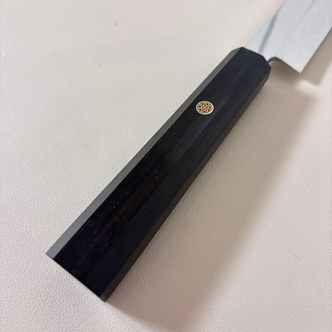 【特価限定】270mm 切付柳刃包丁 鏡面　黒檀八角柄 刺身包丁 「全鋼」'ᘗ