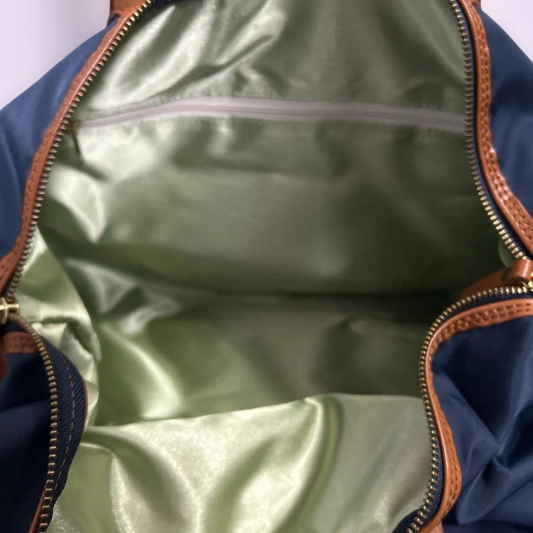 HALEINE アレンヌ　ボストンバッグ　ネイビー部分ヌメ革ユニセックス　美品