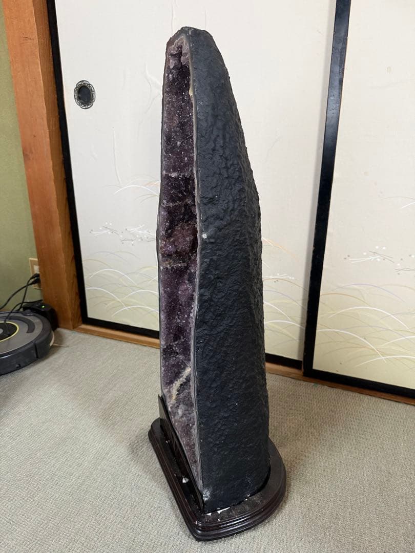 濃紫色アメジストドーム　H75cmW25cm29kg たのめる便発送！