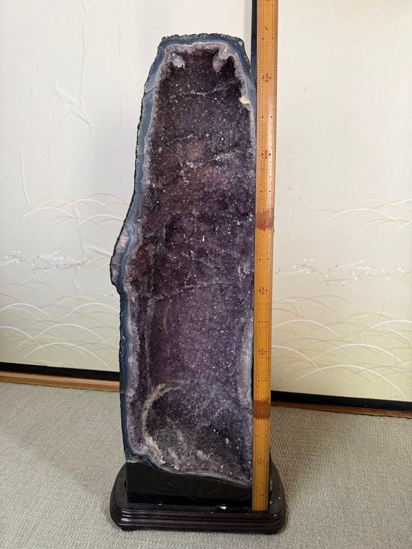 濃紫色アメジストドーム　H75cmW25cm29kg たのめる便発送！