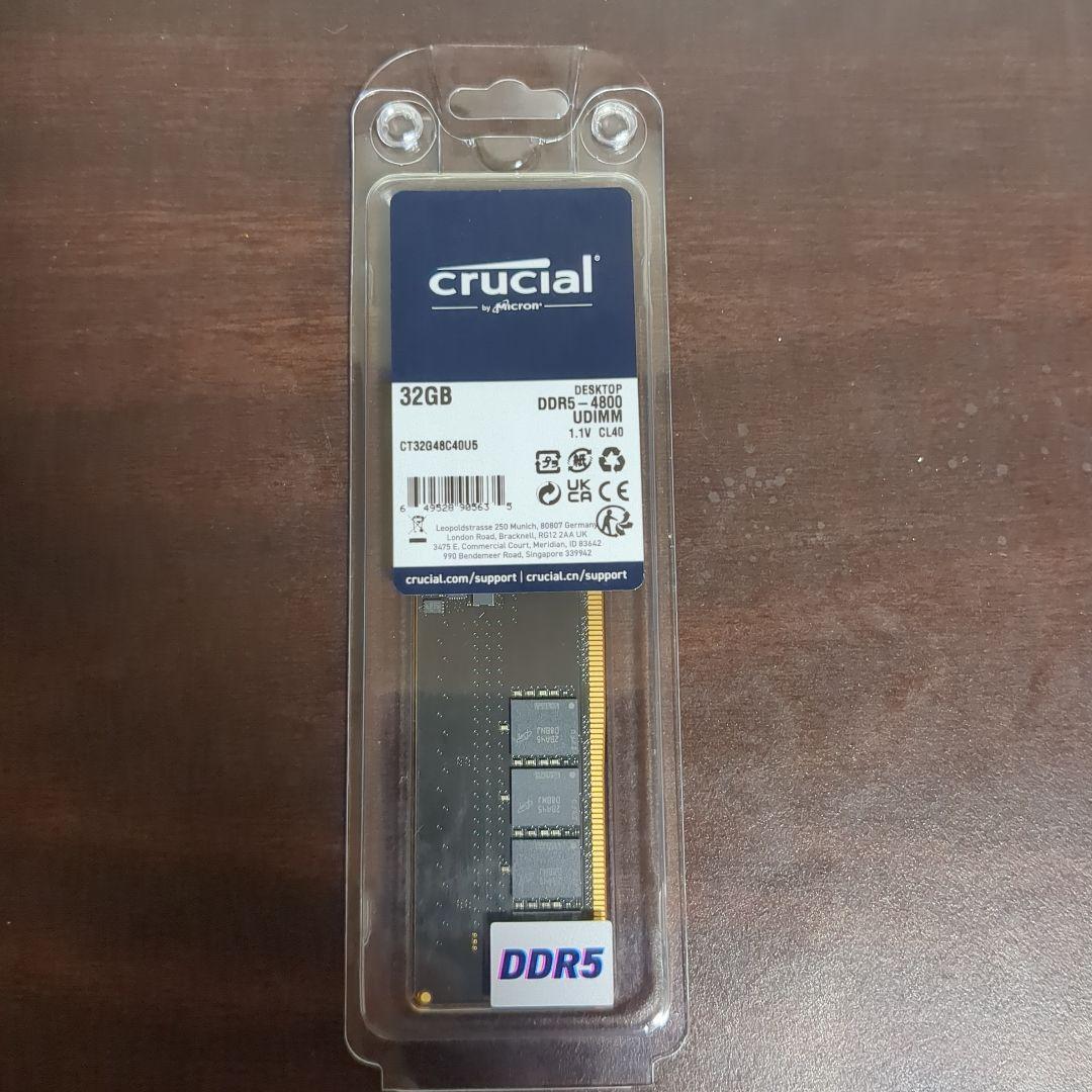 Crucial 32GB DDR5 メモリー PC5-38400