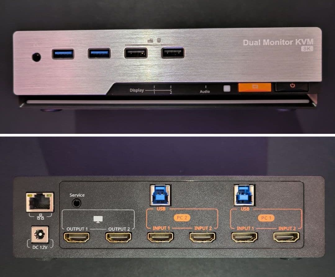 8K対応デュアルモニターKVM｜TEsmart HKS202-M24