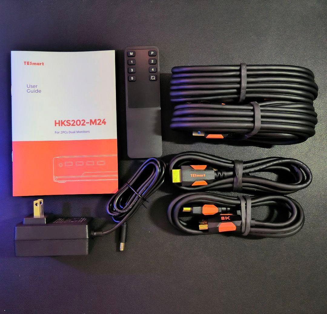 8K対応デュアルモニターKVM｜TEsmart HKS202-M24