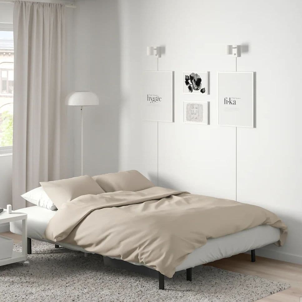 美品 IKEA NYHAMN ソファベッド 140x200cm 洗えるカバー付