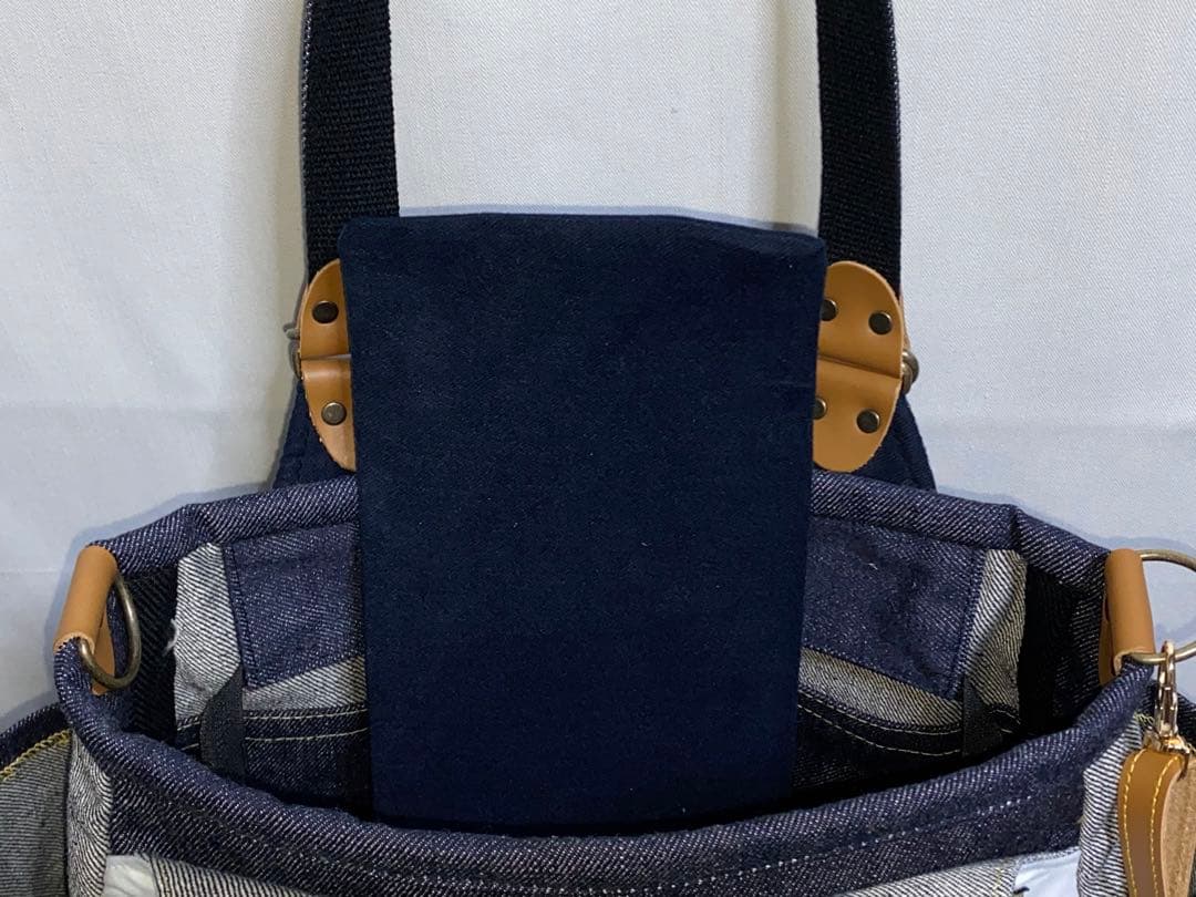 お値下げ☆岡山デニム☆子猫☆トラネコ☆リュック対応☆4wayあおりバッグ