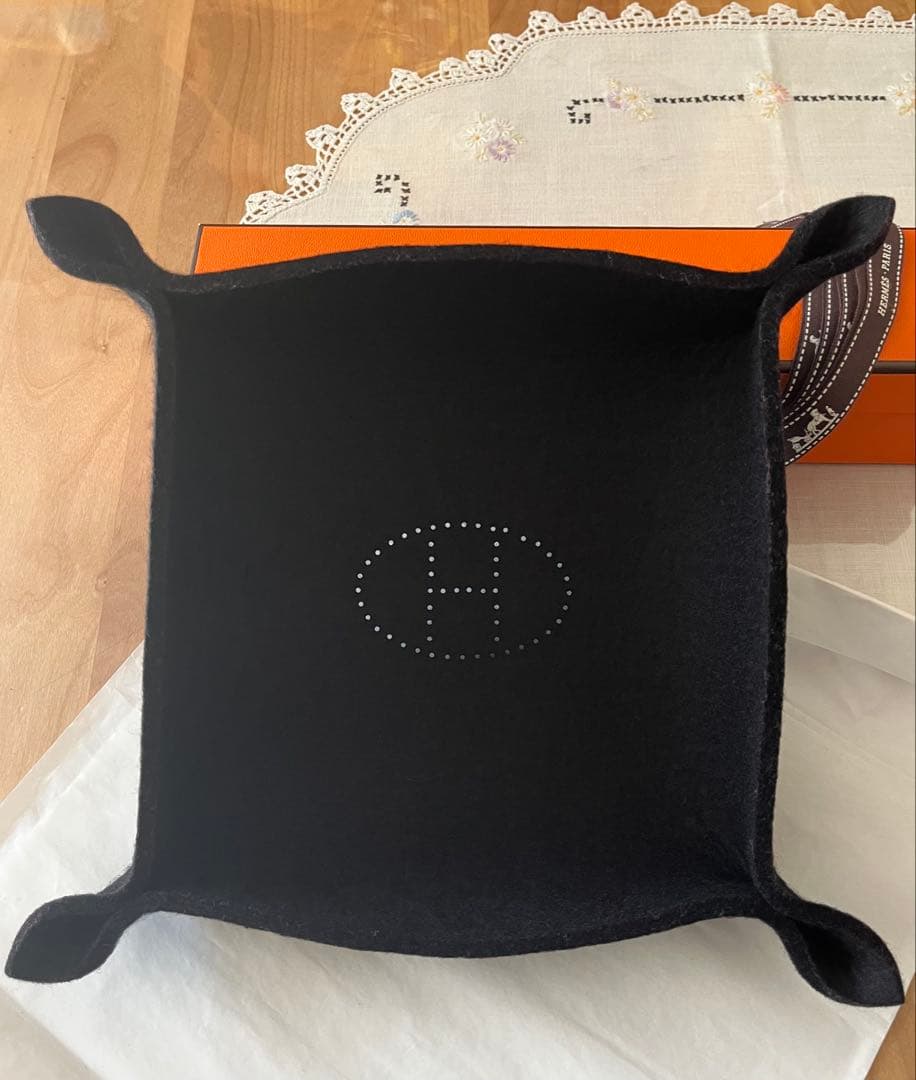 エルメス★ヴィドポッシュ フェルトトレイ アクセサリー ブラック 美品 箱有り