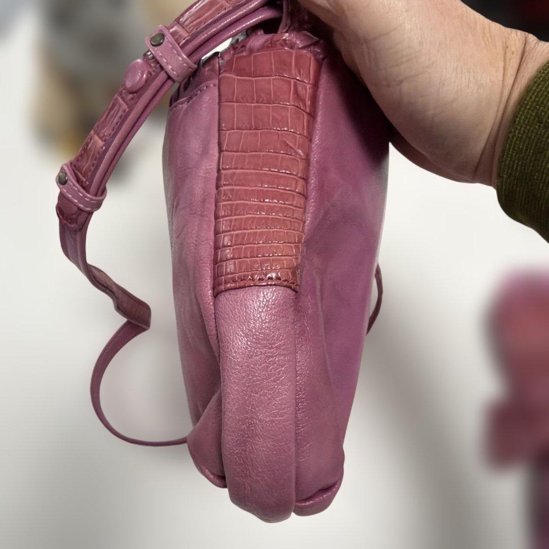 IBIZA　レザーショルダーバッグ　ワニ革被せ　美品！