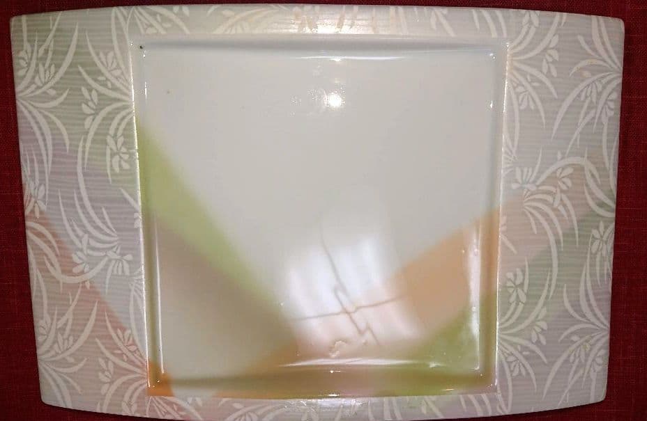 ♥高級皿・【美濃焼 ・名作良峰作】♥花柄・銀彩ラメ浮かし銀彩ウエーブデザイン4皿