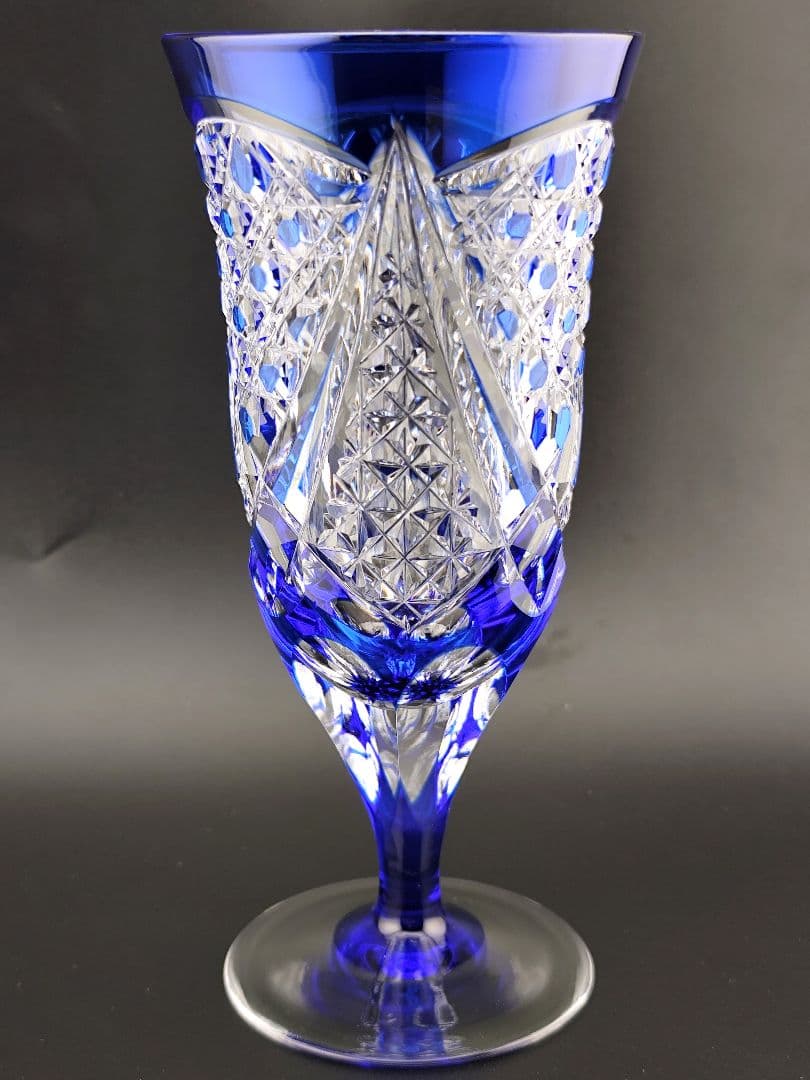 希少品☆江戸切子☆木村泰典 ワイングラス 脚付杯（切子 江戸切子 薩摩切子）
