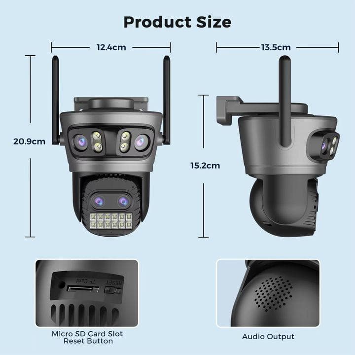 2000万画素 防犯カメラ 10xズーム WiFiカメラ 人物検知 スマホ通知