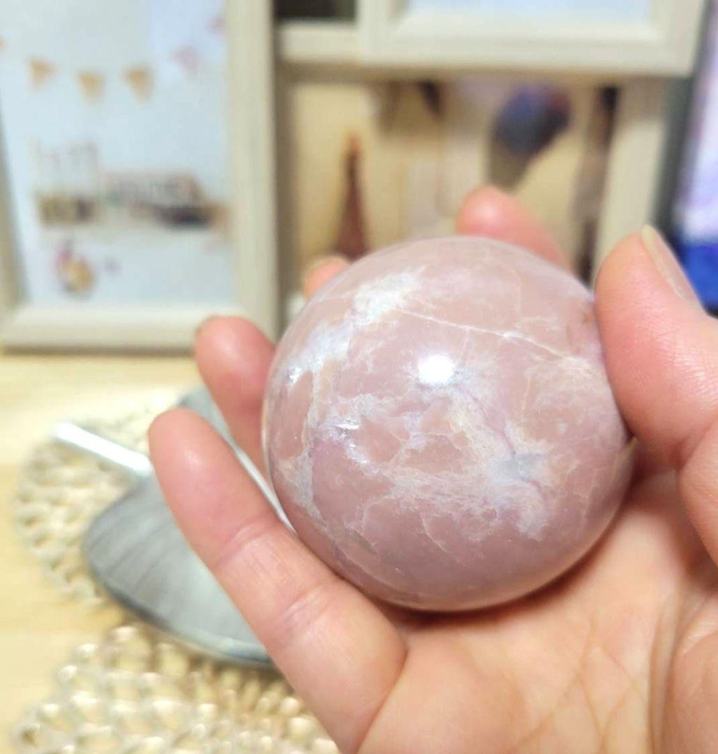 もりりん【№20】天然石 謎石 スフィア 236.5g 55.5mm 丸玉