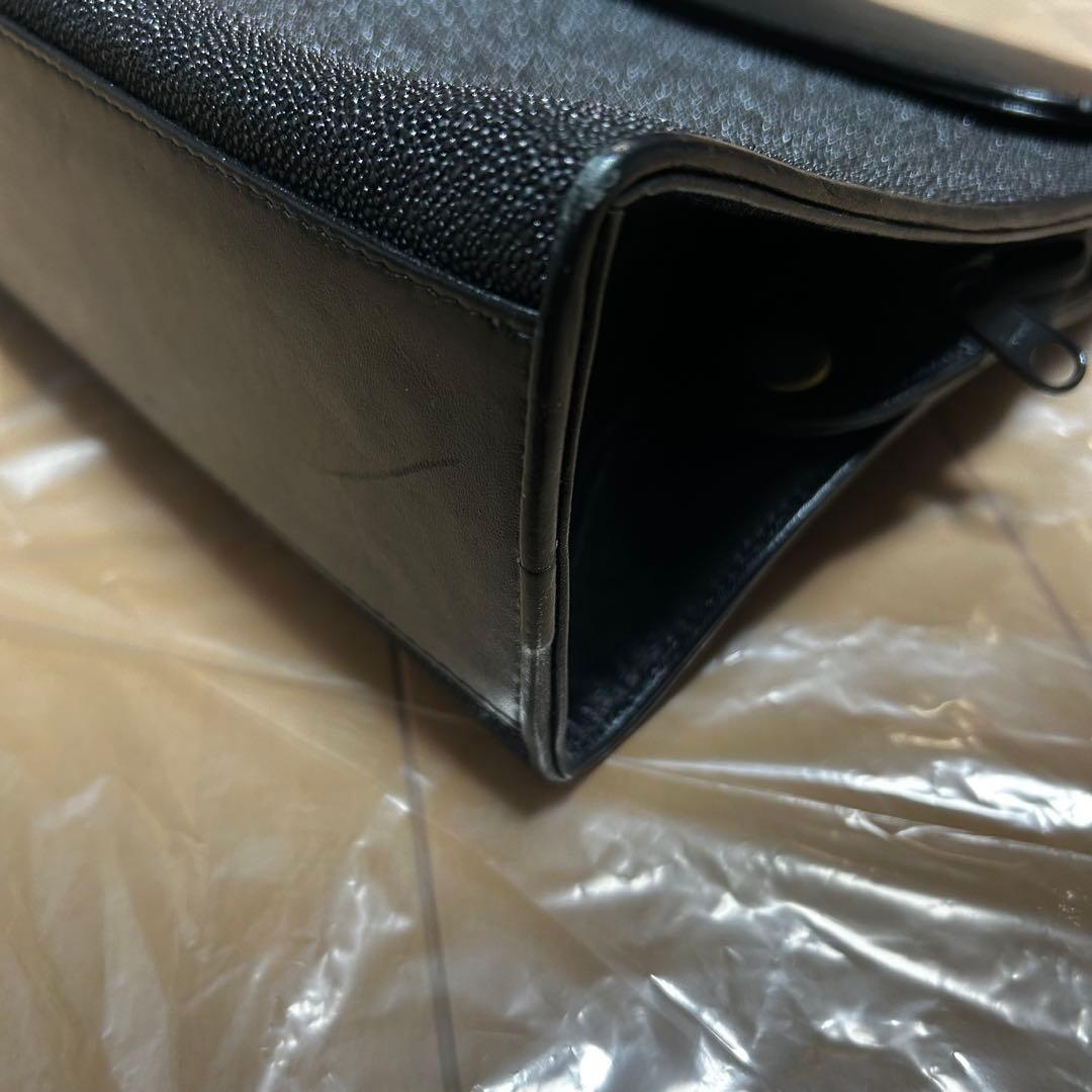 希少　ガルーシャ　エイ革　スクラッチ　ハンドバッグ　ゴールドロゴ