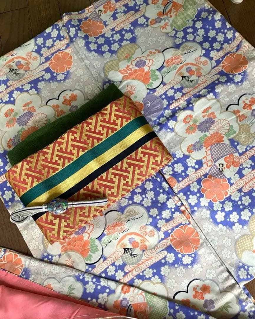 【美品・レア柄！】梅に桜・紅葉に千鳥まで、大人可愛く大正ロマン☆アンティーク着物