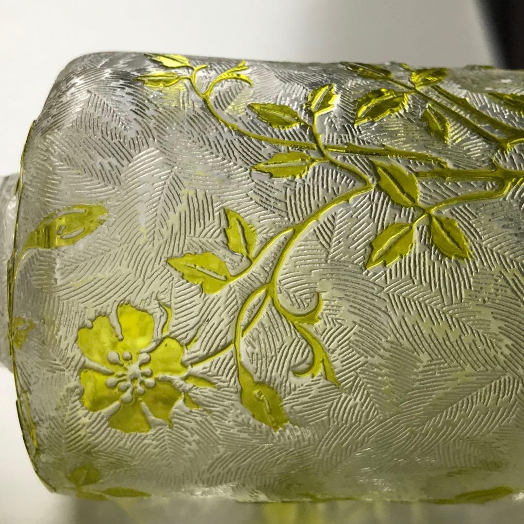 人気★珍しいモスグリーン★オールドバカラBACCARATエグランティエ♡野薔薇♡