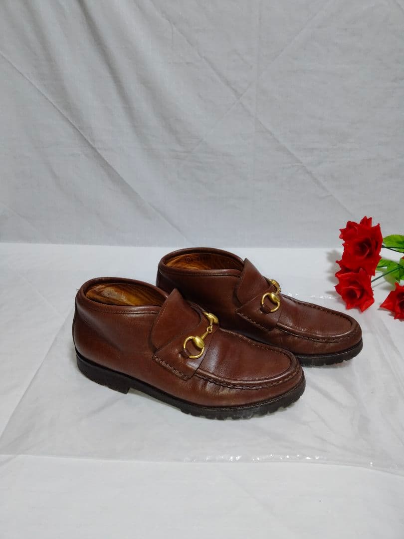 Haru グッチ GUCCI レザー ホースビット ショート 37C 靴