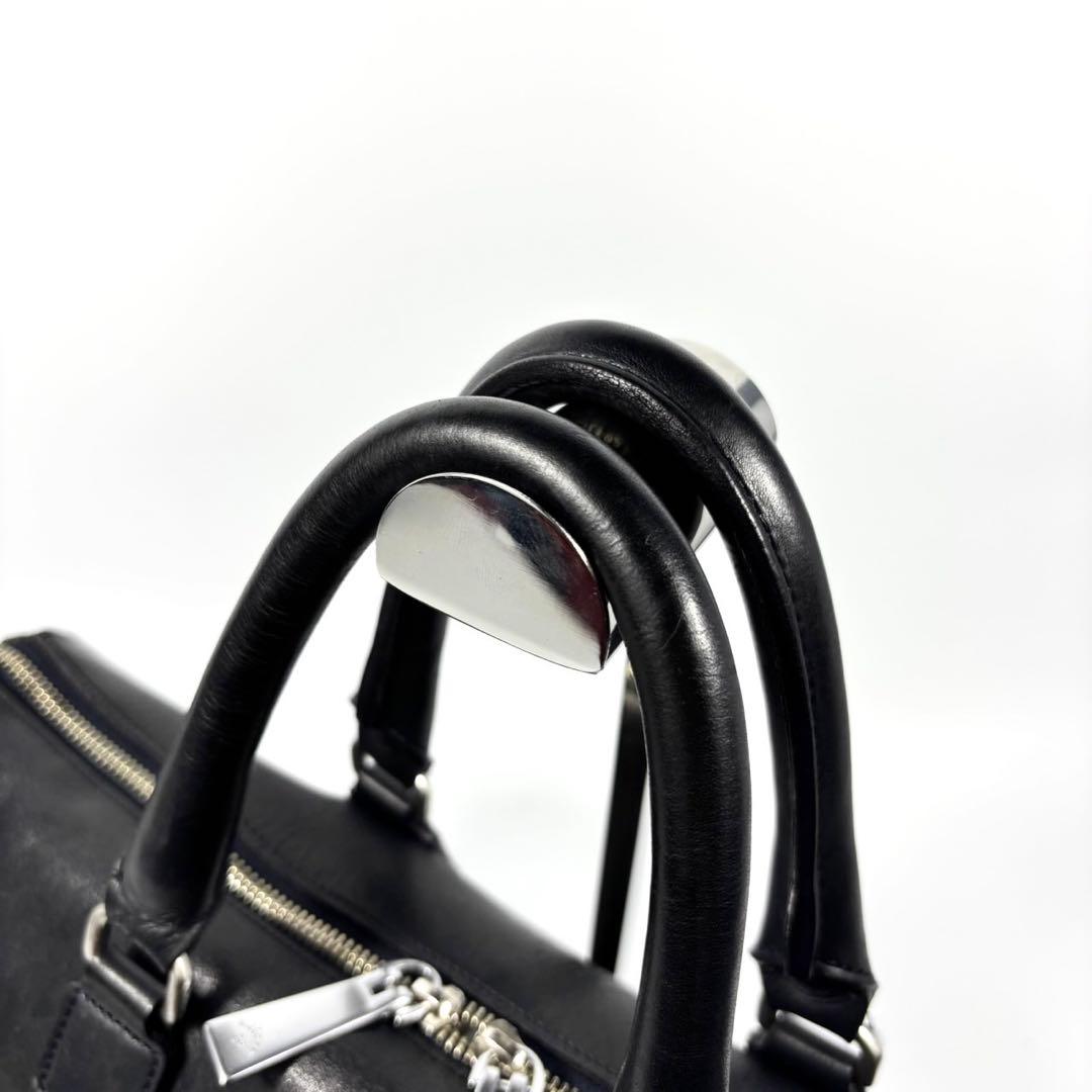 ✨美品✨アニアリ ビジネスバッグ キーリング A4可 カモフラ レザー 濃紺