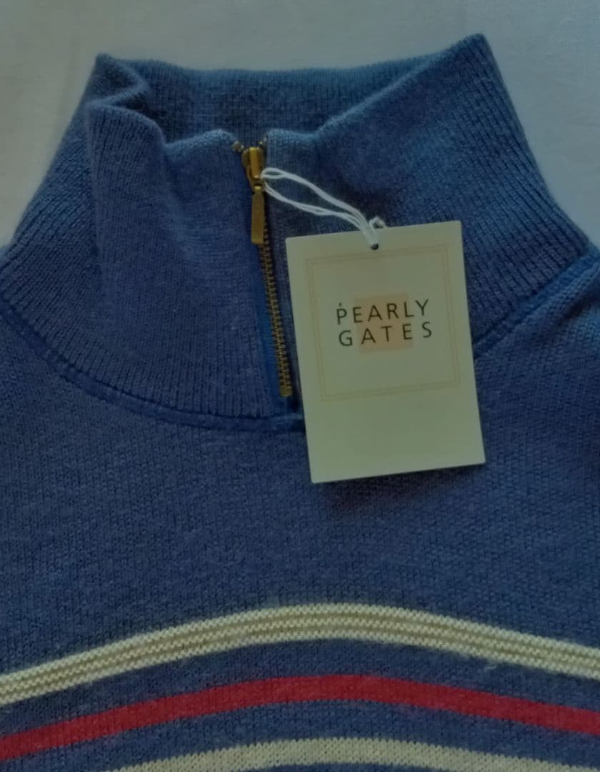 未使用パーリーゲイツ　ハイネックセーター　サイズＬ　日本製　冬プレーも温かい衿元