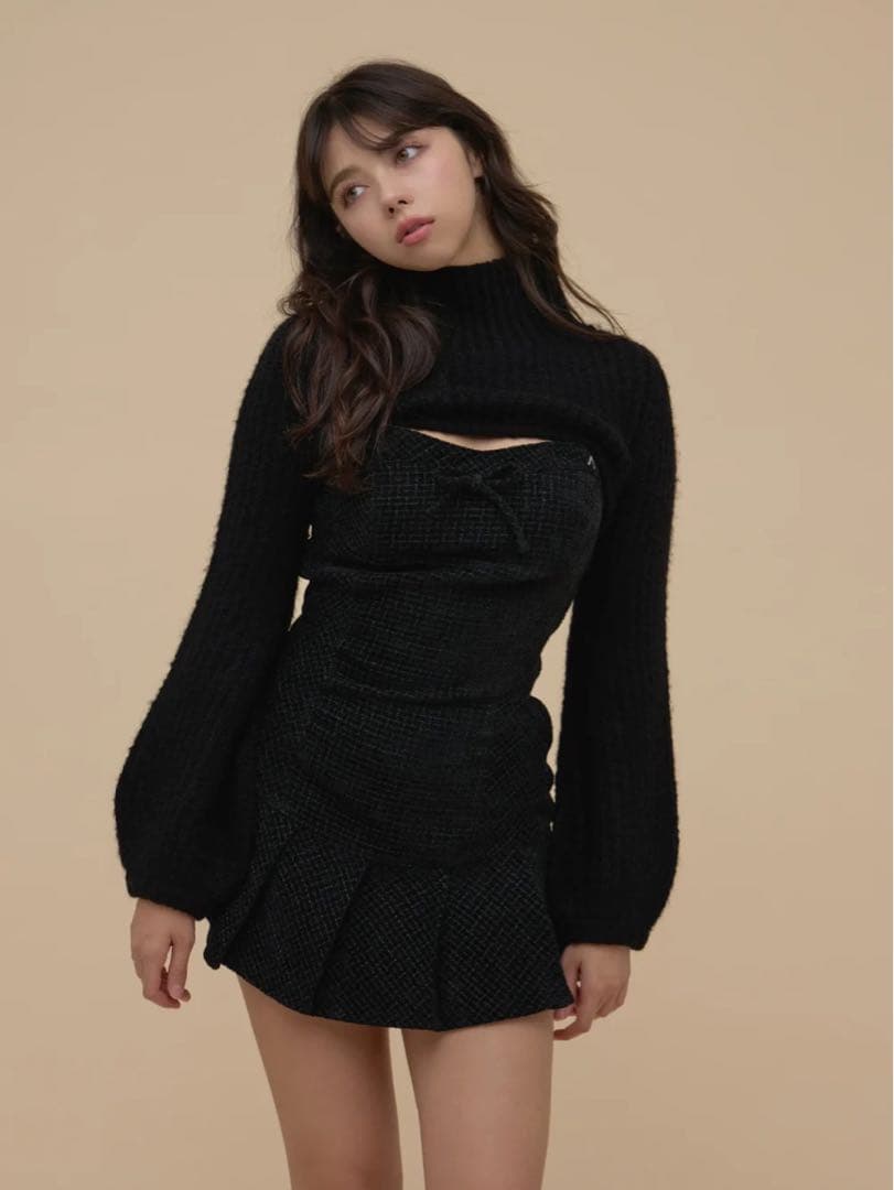 andmary　Twiggy tweed mini dress