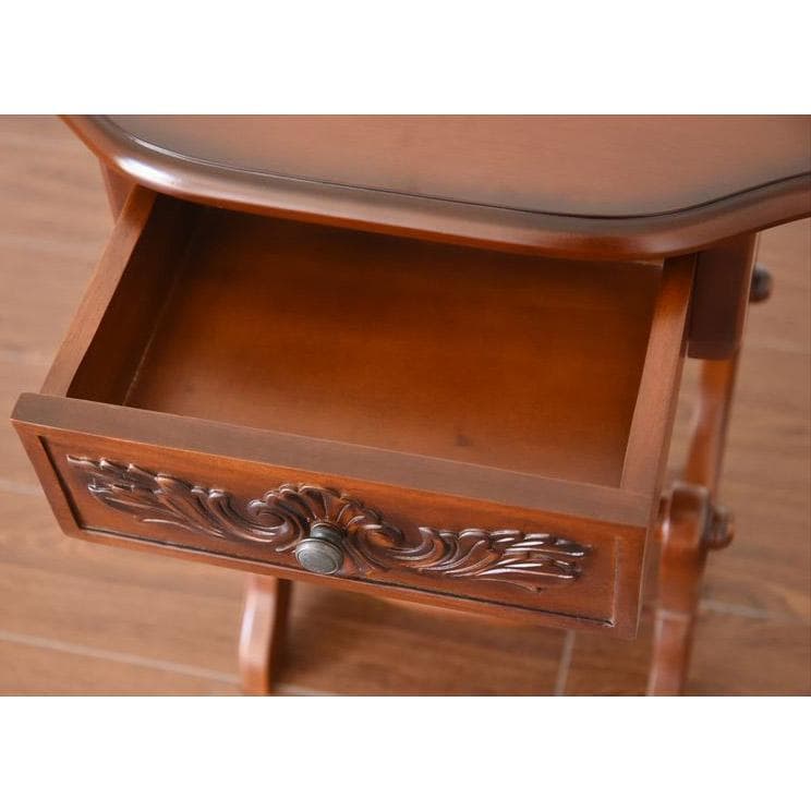 引出し付きサイドテーブル マガジンラック