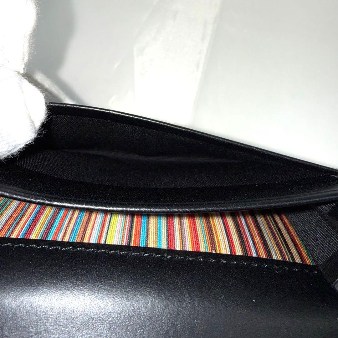 ✨美品✨Paul Smith ポールスミス 名刺入れ 黒 マルチストライプ 箱付