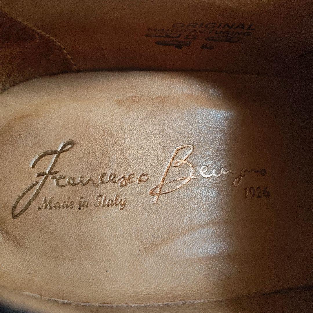 フランチェスコべニーニョ ネイビー ダブルモンクストラップ 7.5