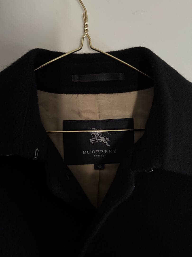 廃盤　バーバリー　ロンドン　カシミヤ混ウールコート 黒 40 日本製