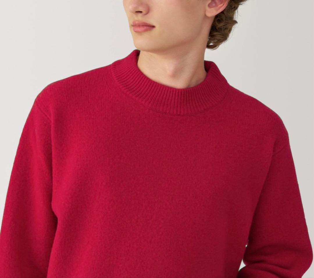 MUJI Labo ミドルゲージ モックネックニット L 赤 完売品 セーター