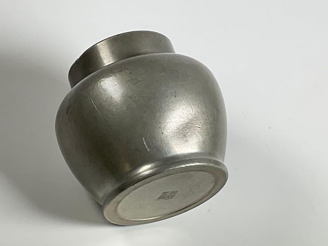 錫　茶入れ　英祥堂造　茶道具　煎茶道具