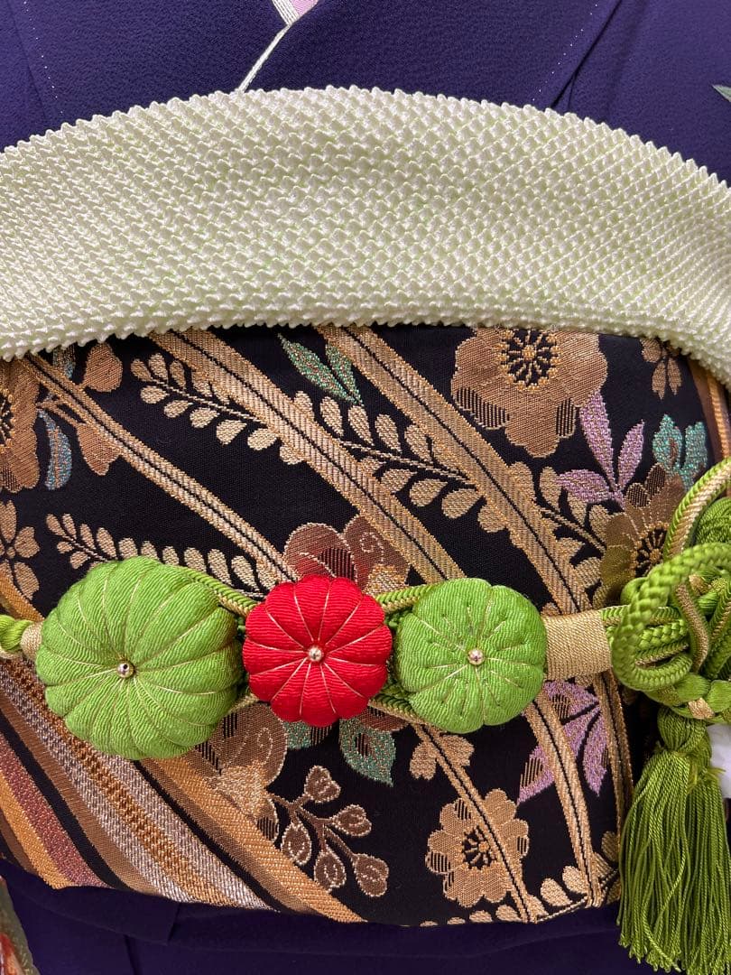 振り袖　フルセット　長襦袢付　成人式　金彩加工　刺繍入り　全通袋帯　727