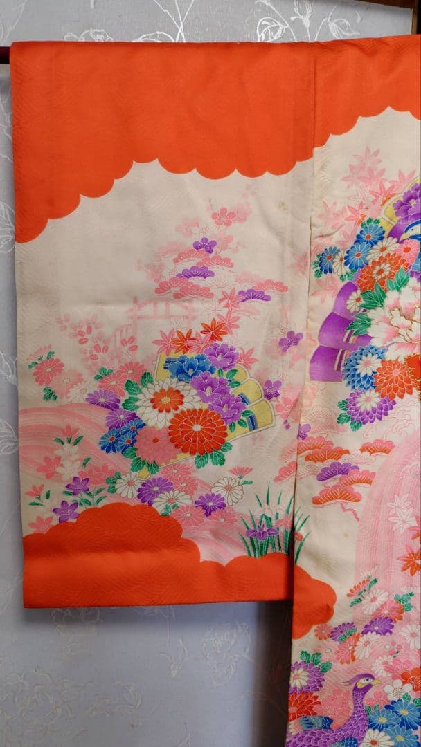 RK407 アンティーク子供着物長襦袢付き98着丈センチ裄丈45センチ3歳前後用