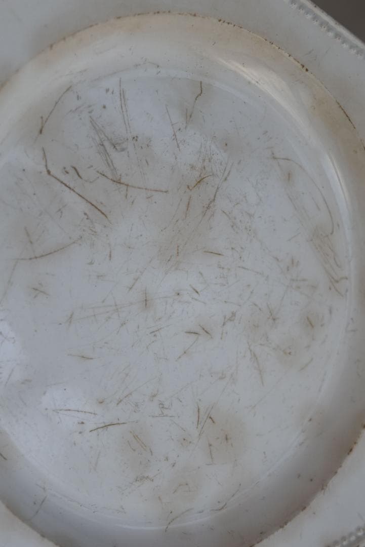 専用　初期モントロー　ファイアンスフィーヌ　襤褸の美しいオクトゴナル皿